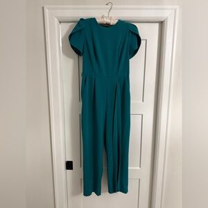 Calvin Klein Teal Short-Sleeve Jumpsuit